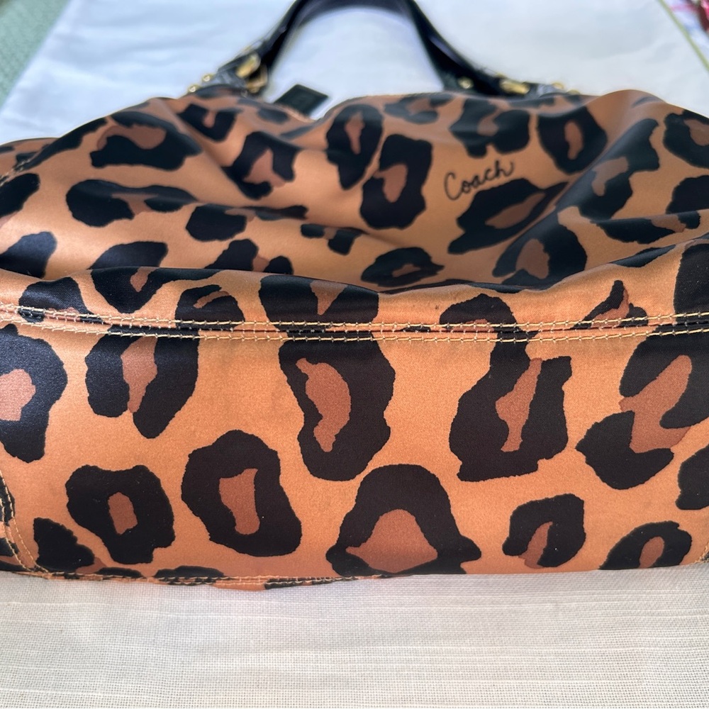 RARE FIND - Coach Madison Ocelot Leopard-Print Shoulder Bag in Brown and Black - Picture 10 of 16